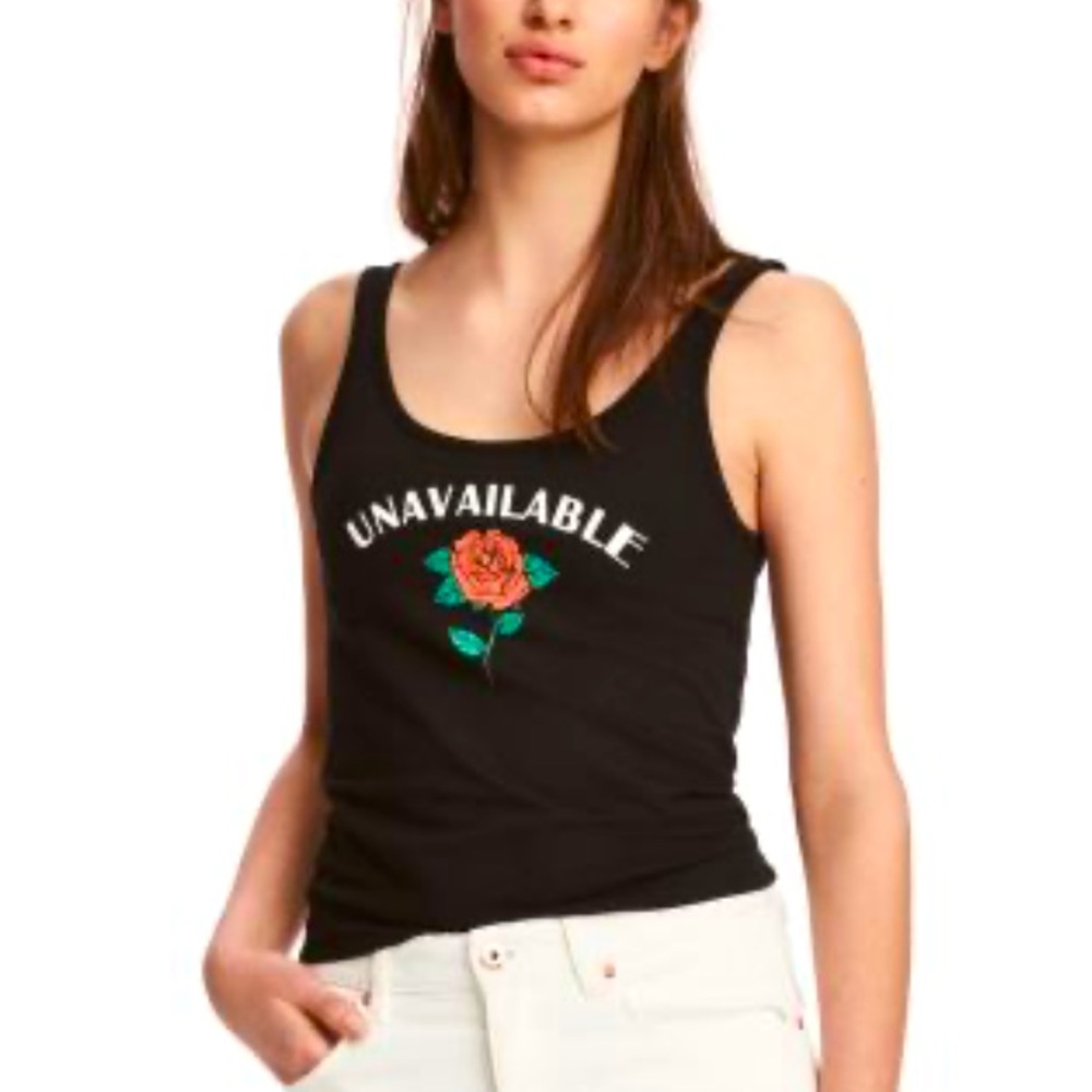 H & M - Black Tank Top with Red Rose 🌹- UNAVAILABLE 🌱